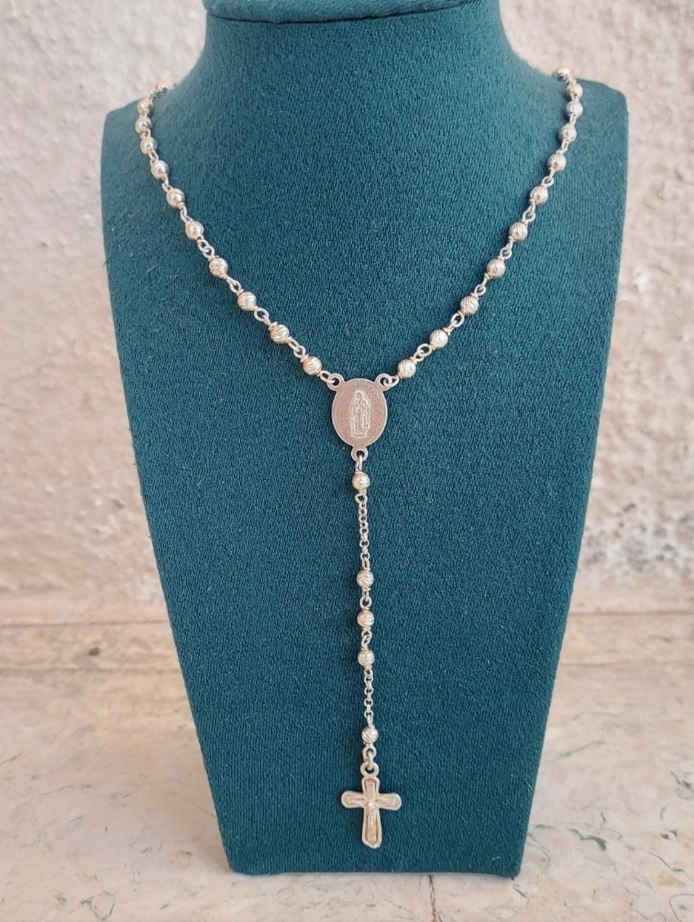 20–22" Adjustable 925 Sterling Silver Virgin Mary Rosary MN103